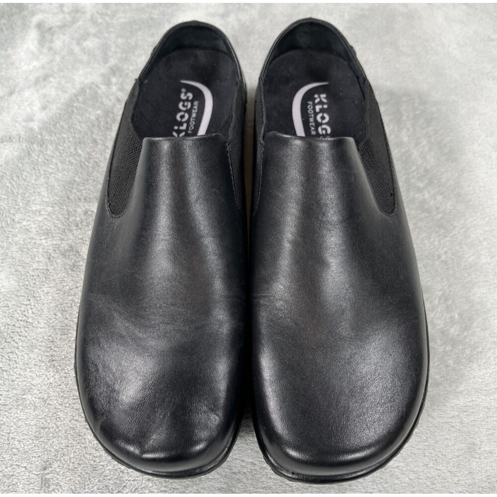 Klogs Sail Womens Size 11 Black Leather Slip On Comfort Clogs Work Nursing Shoes